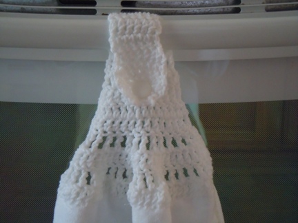crochet pattern dish towel topper